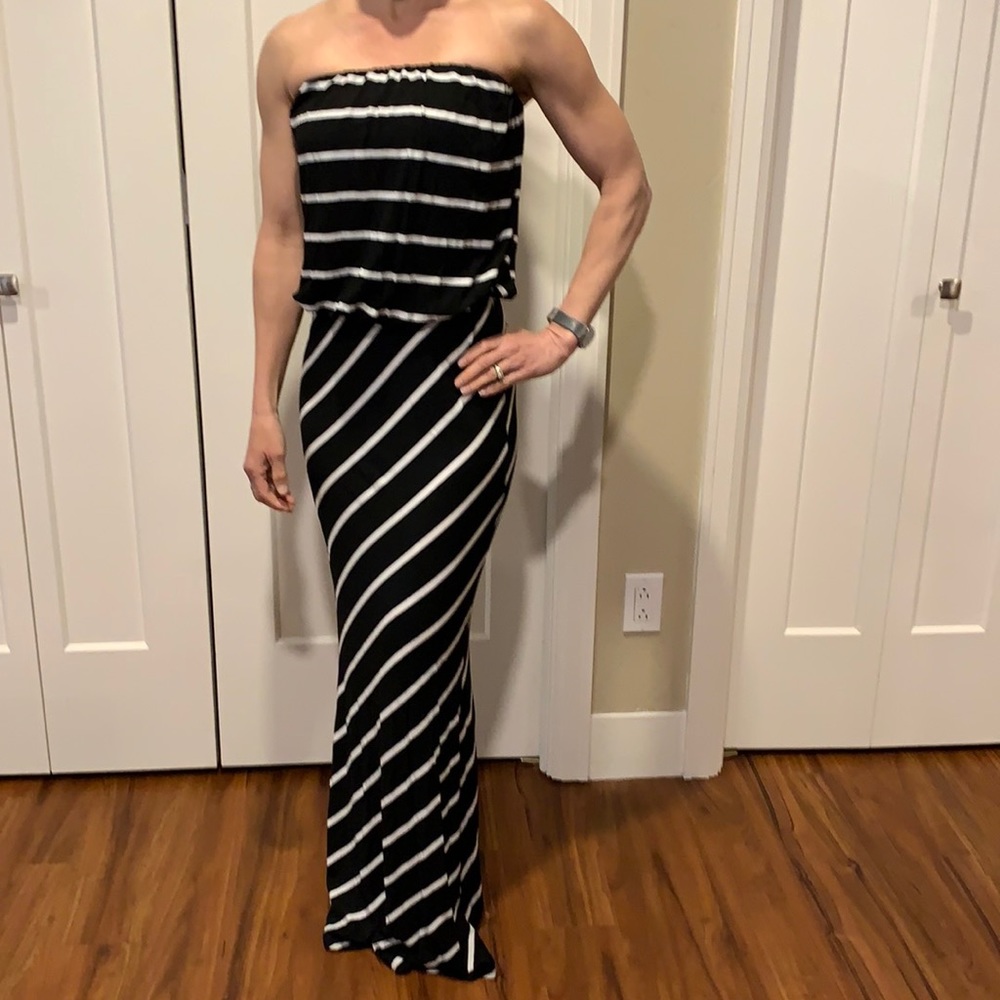 Strapless Maxi Stripped Dress